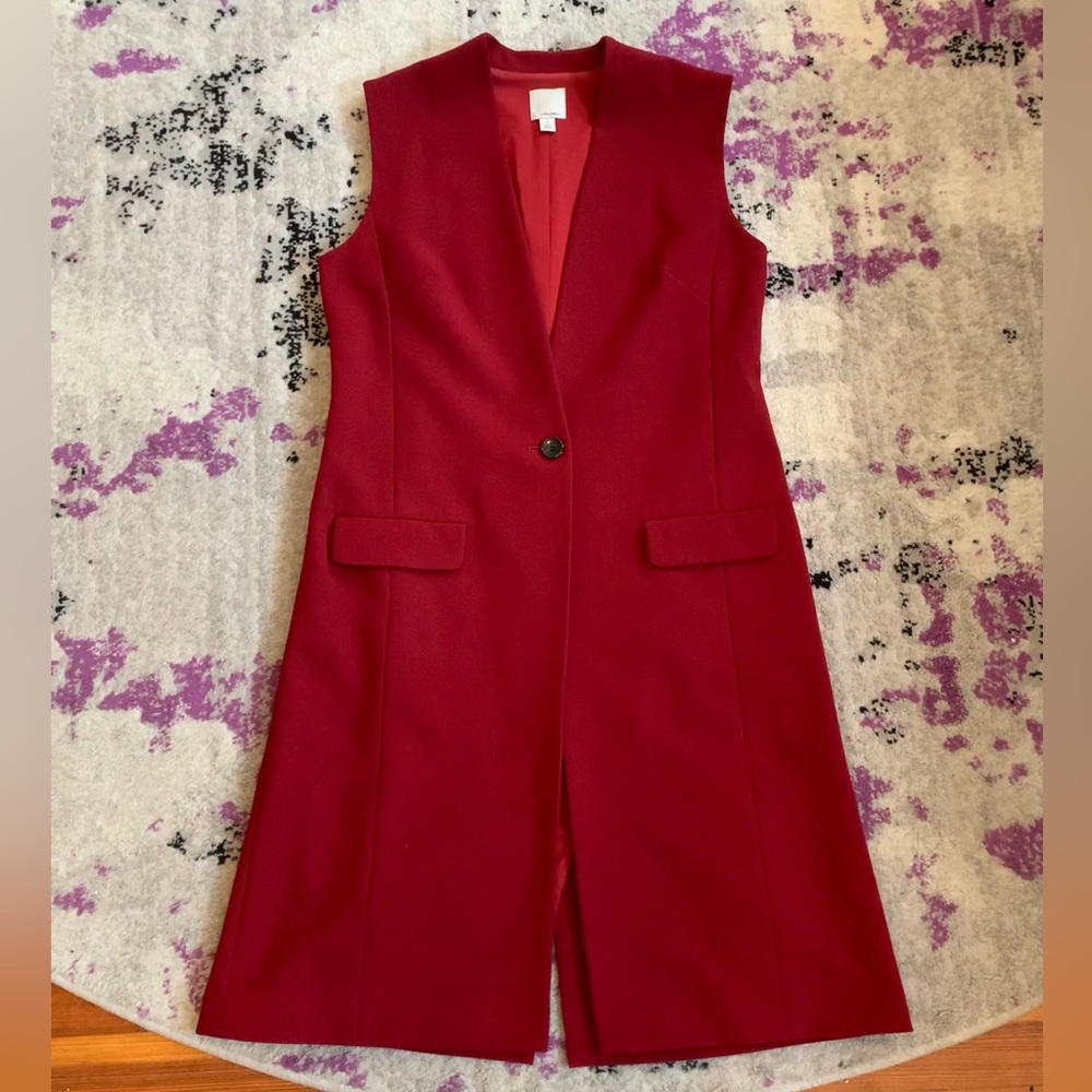 Halogen syrah one-button long vest!